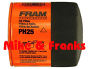 Fram Filtro de aceite de motor PH25