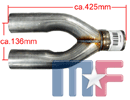 Tubo de escape Y-tubo 3\" (76,2mm) ID/OD