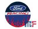 Placa metálica Ford Racing Flames 12\" (ca. 30cm)