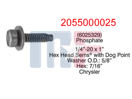 Karosserieschraube 1/4"-20 Gewinde 1"