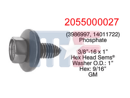 Karosserieschraube 3/8"-16 Gewinde 1"