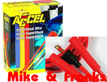 4040R rote 8mm Zündkabel Satz Kohlekern gerade Kerzenstecker