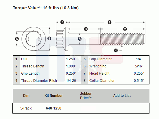 ARP High Performance Chromoly Schrauben 1/4-20 in. (1.25")