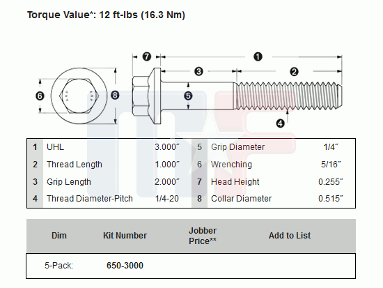 ARP High Performance Chromoly Schrauben 1/4-20 in. (3")