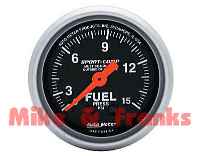 3311 Mechanische Benzindruckanzeige 0-15 PSI 52mm