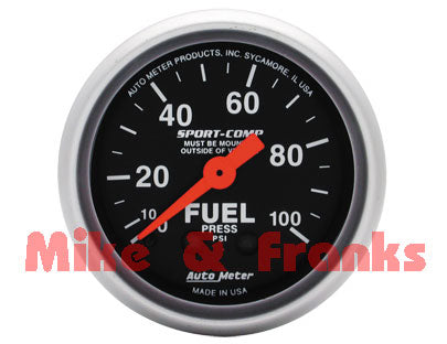3312 Mechanische Benzindruckanzeige 0-100 PSI 52mm