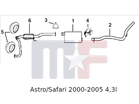 Auspuffrohr Ende Astro 00-05 4,3L