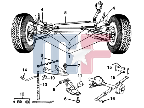 Blattfederbuchse Hinterachse vorn (# 16) 2" Dodge Van 71-81*