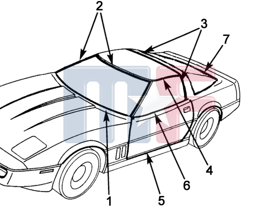 °Fensterschachtleiste außen rechts Chevrolet Corvette 84-96