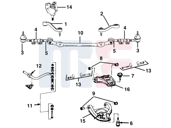 Spurstange mittig (# 10) C-Series Pickup/SUV 88-00*