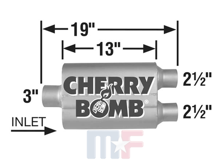 Cherry Bomb Pro Schalldämpfer 3" IN Dual 2.5" OUT