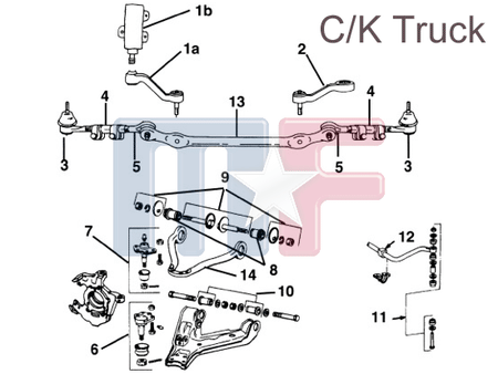 Achslenker oben (# 14) links K1500 Pickup/SUV 88-00*