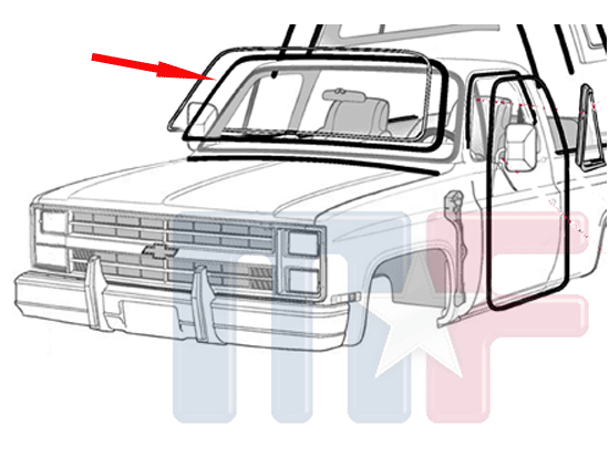 Windschutzscheibendichtung Custom C/K/R/V Pickup/SUV 73-87/91*