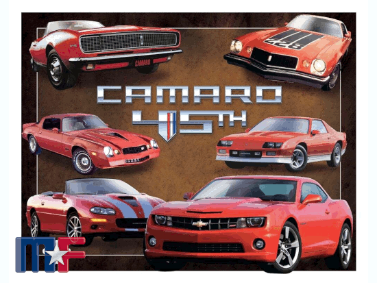 Blechschild Camaro 45th Anniversary 16" x 12.5"