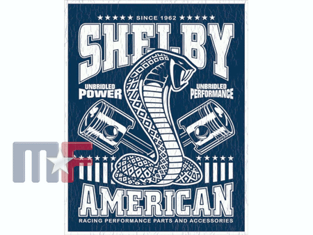 Blechschild Shelby - Unbridled 12.5" x 16" (ca. 32cm x 41cm)
