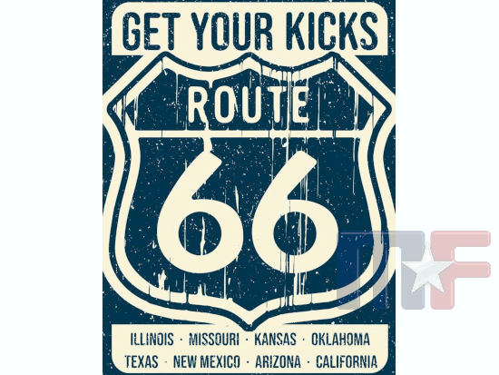 Blechschild Route 66 12.5" x 16" (ca. 32cm x 41cm)