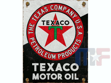Blechschild Texaco Motor Oil 12.5" x 16" (ca. 32cm x 41cm)