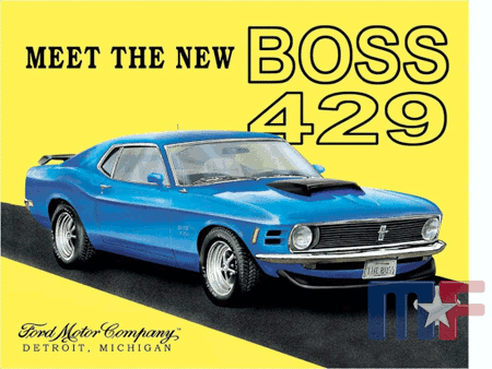 Blechschild Boss 429 Mustang 16" x 12.5"