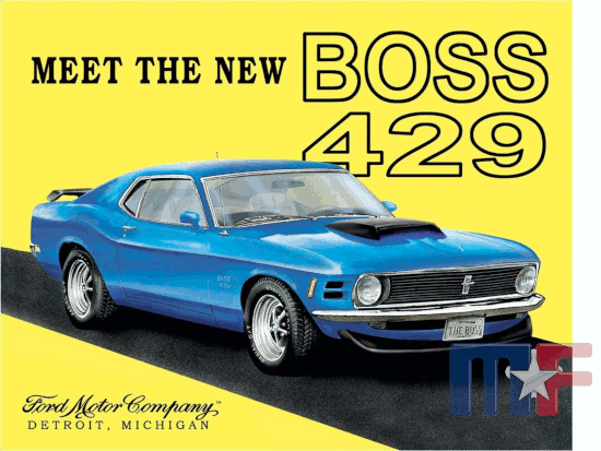 Blechschild Boss 429 Mustang 16" x 12.5"