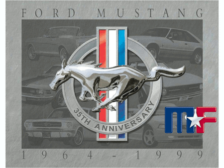 Blechschild Mustang 35th Anniversary 16" x 12.5"