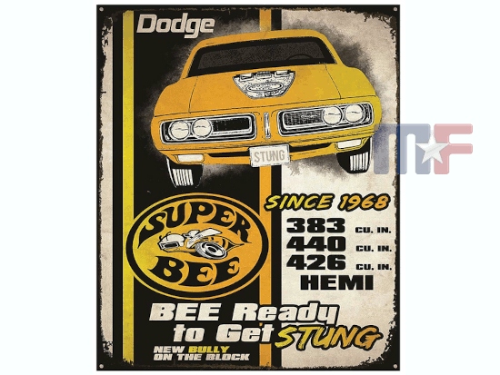 Blechschild Dodge Super Bee 12" x 15" (ca. 30cm x 38cm)