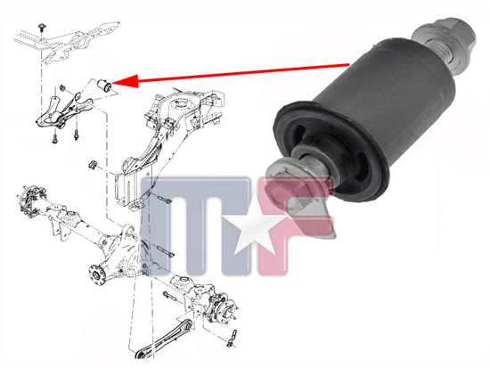 Achsbuchse hinten oben Mustang 05-14