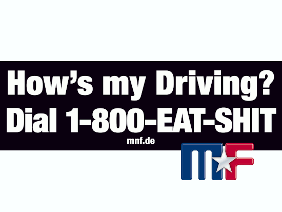 Aufkleber "How´s my Driving ?"