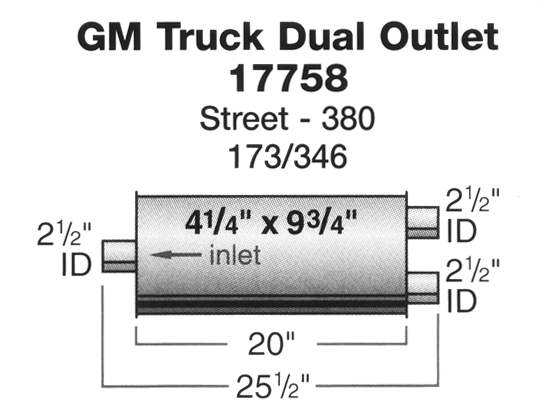 Dynomax Super Turbo Schalldämpfer Dual Outlet Truck 2,5"