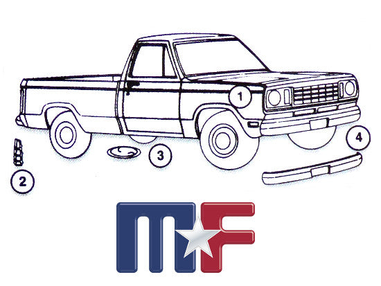 Rückleuchte Dodge PickUp 80-87 rechts m. schw. Rahmen 4671001