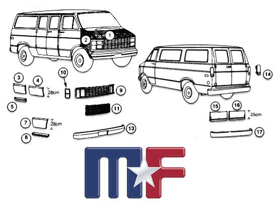 Reparaturblech Dodge Van 46744