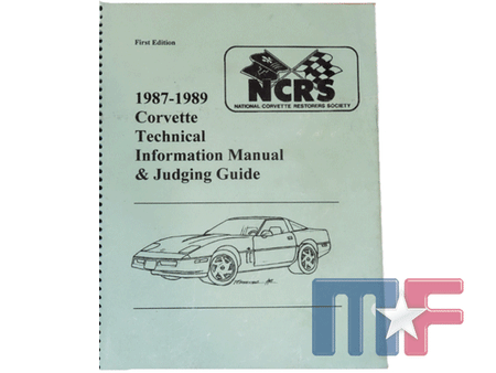 NCRS Technical Information Manual & Judging Guide 87-89 Corvette