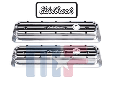 Edelbrock Elite Ventildeckel poliert SBC 87-95*, mit Logo