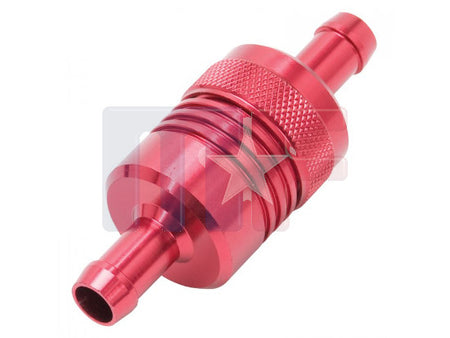 Universal Kraftstofffilter Alu Rot 3/8" (9.5mm) Schlauch