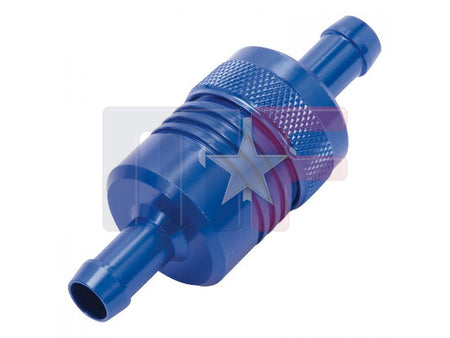 Universal Kraftstofffilter Alu Blau 3/8" (9.5mm) Schlauch