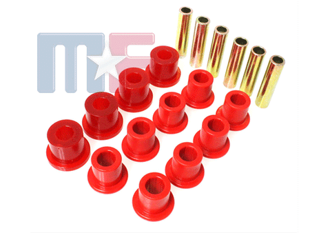Poly-Blattfederbuchsensatz vorn/hinten Jeep YJ 87-95 rot