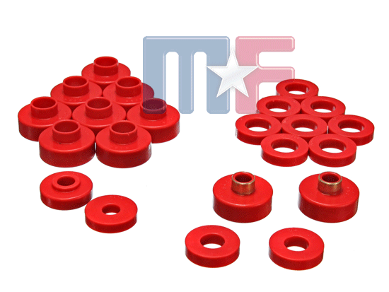 Poly-Bodymountbuchsen (Cab) Jeep CJ5/CJ7 76-79 rot