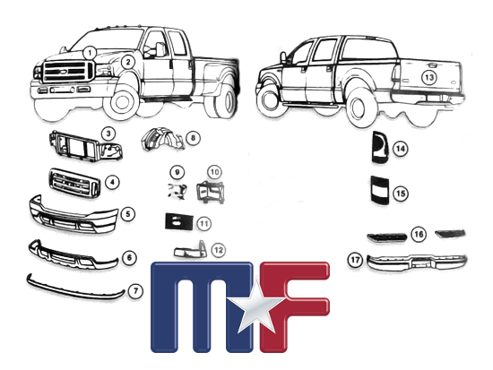 Repro-SW rechts Ford SuperDuty (Jewel Type)
