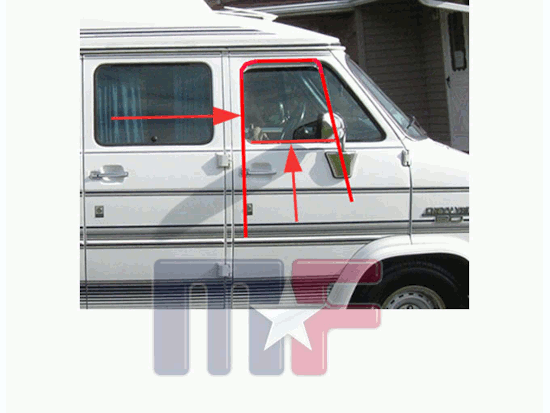 Fensterführungsdichtungen & Schachtleisten GM G-Van 75-95*