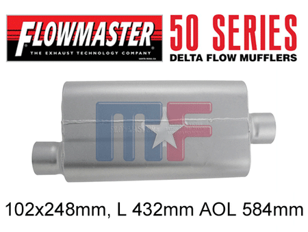843051 Flowmaster 50 Delta Flow 3" (76,2mm) Seite-Mitte
