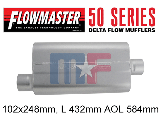 843051 Flowmaster 50 Delta Flow 3" (76,2mm) Seite-Mitte