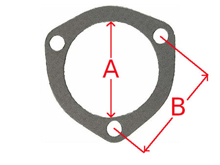 Auspuffdichtung 3-Loch A=2.813" B=4.438"