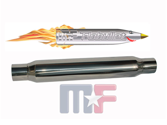 Flobullet Edelstahl Glasspack Schalldämpfer 2,25" (57,1mm)