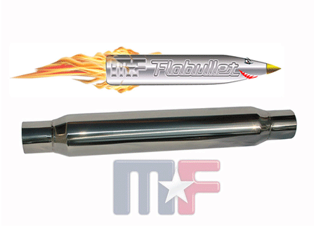 Flobullet Edelstahl Glasspack Schalldämpfer 2,25" (57,1mm)