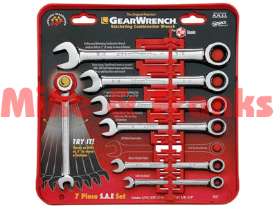 9317 GearWrench Ratschen Ring/Maulschlüsselsatz Zöllig 7-teilig