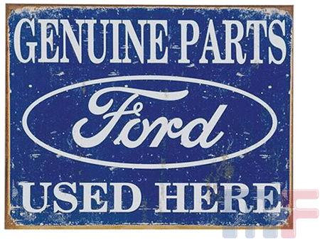 Blechschild Ford Parts 16" x 12.5" (ca. 41cm x 32cm)
