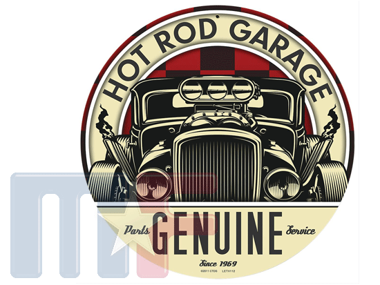 Blechschild Hot Rod Garage 14" (ca. 35,5cm)