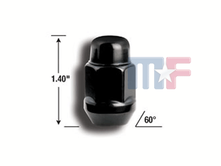 Radmutter (1) 60° Konus 1/2" schwarz