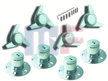 Chrome Spinner Hub Cover Set 3-bar Swept