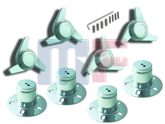 Chrome Spinner Hub Cover Set 3-bar Swept