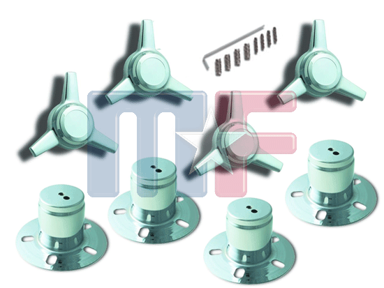 Chrome Spinner Hub Cover Set 3-bar Straight